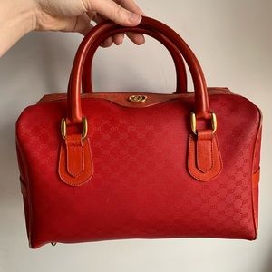 1980’s Gucci Red GG Supreme Boston Bag